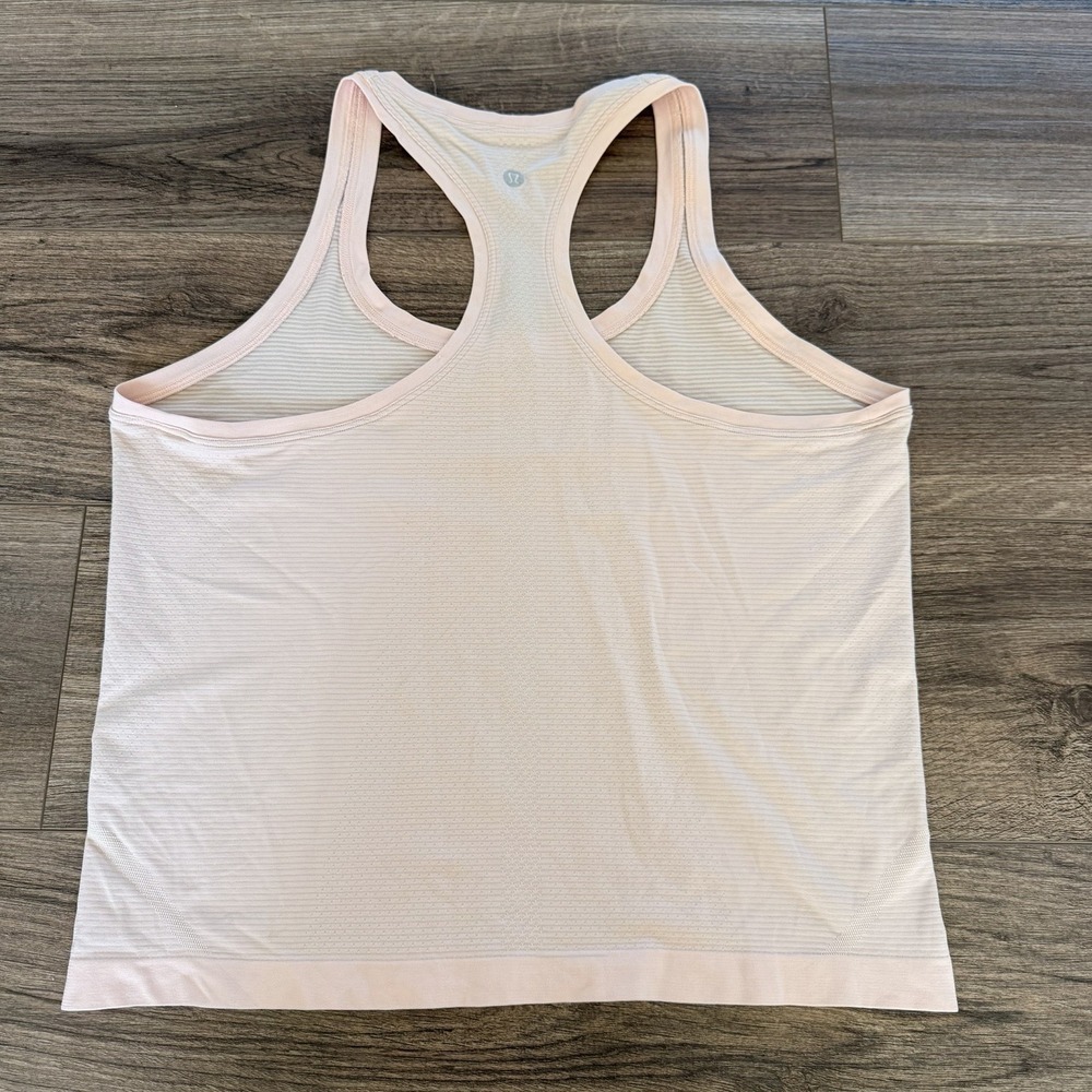 Lululemon Swiftly Tech Cropped Racerback Tank Women's Size 10 Light Pink - Picture 2 of 6